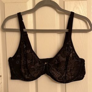Adore Me Black Celestine Unlined Plus Sexy Lace Underwire Bra Size 40DD